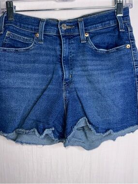 Signature by Levi Strauss Blue Denim High-Rise Cutoff Shorts